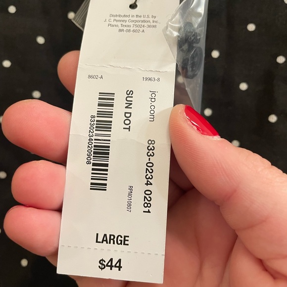 Black with white polka dots blouse - Size L - Picture 3 of 3